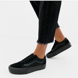Vans Old Skool triple black platform sneakers